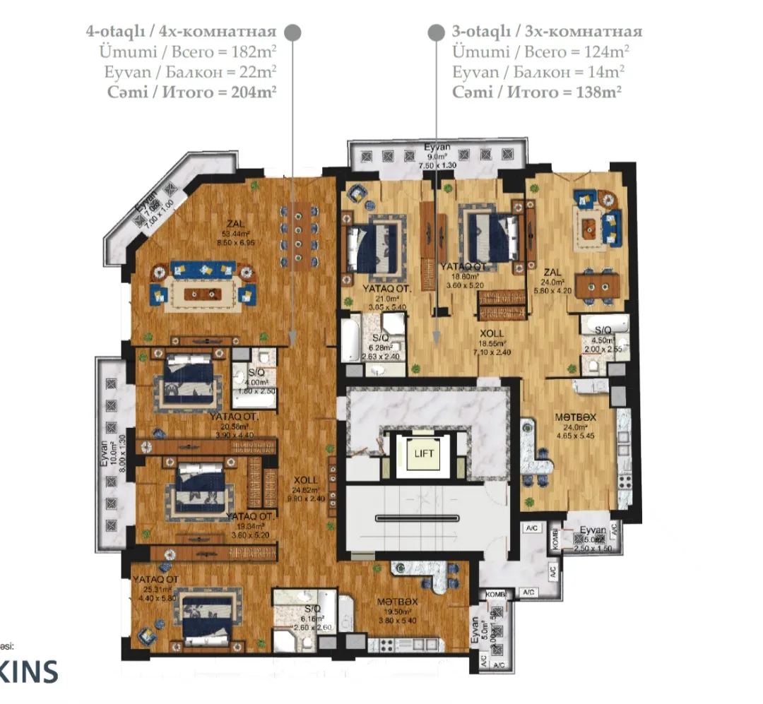 4 otaqlı Mənzil satılır Xətai r., Bakı – 825000 ₼ (danışıqlı) | EvNet